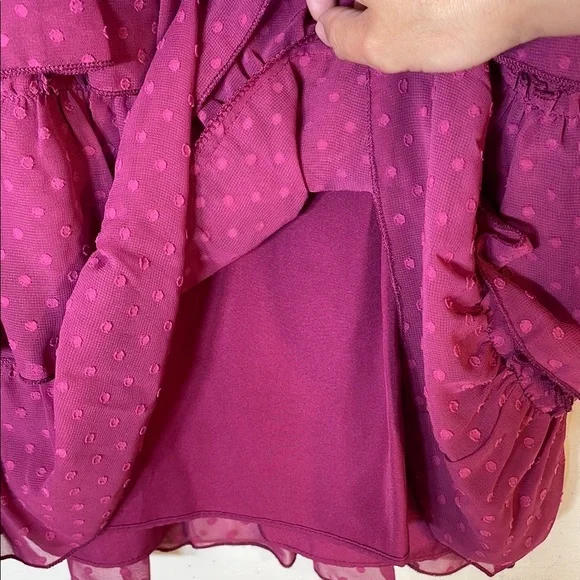 NWT. Nanette Lepore 12 Raspberry Radiance High Neck Long Sleeve Dress. - Picture 7 of 12